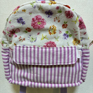 LU0290 リュック「ストライプ花柄」